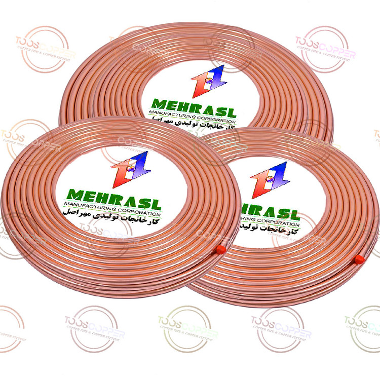 استفاده از لوله مسی 1/4 اینچ یا 6 برند مهراصل در سیستم کولر گازی اسپلیت