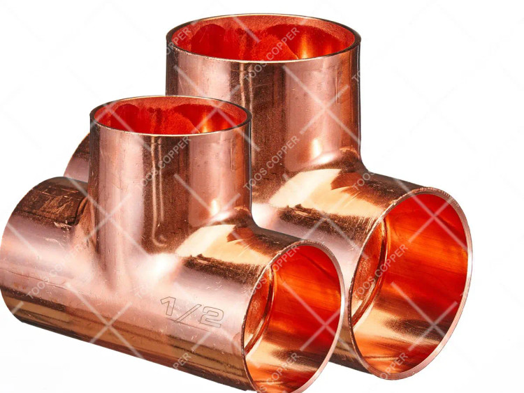 سه راهی مسی سایز 1/2 اینچ مناسب لولهکشی گازطبی ،آب و تبرید