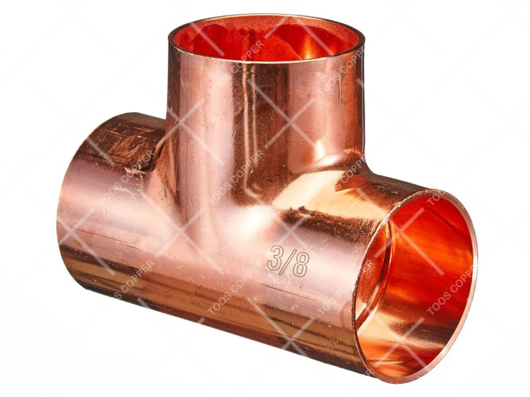 سه راهی مسی سایز 3/8 اینچ مناسب لولهکشی گازطبی ،آب و تبرید