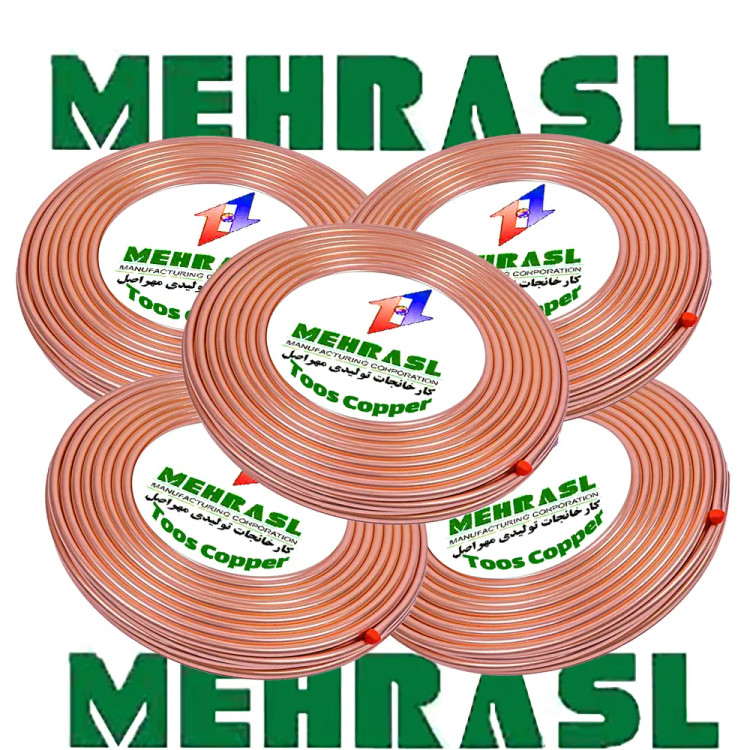بستهبندی کارخانهای لوله مسی مهر اصل سایز 3/8 اینچ با ضخامت 0.75mm