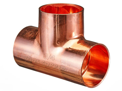 سه راهی مسی سایز 3/4 اینچ مناسب لولهکشی گازطبی - آب و تبرید