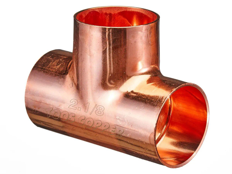 سه راهی مسی سایز 2.1/8 اینچ مناسب لولهکشی گازطبی ،آب