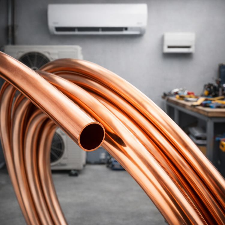 لوله مسی کلاف 3/8 مهر اصل 50 متری ضخامت 0.75